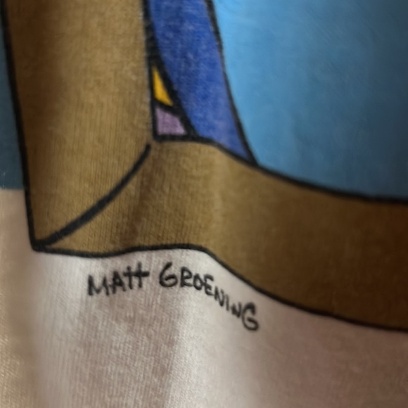 Vintage Delta Cotton The Simpsons 1989 Hanging Picture Frame TEE Men’s Large - Picture 10 of 12